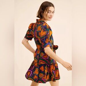 FARM Rio Short-Sleeve Bow-Front Mini Dress in Size XL NWT Retails $225